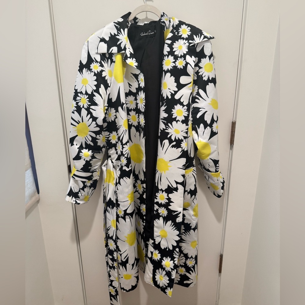 Richard Quinn Floral Pattern Satin Trench Coat 🌼🌼